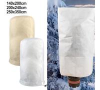 Bolsas de protección contra heladas para plantas, tela no tejida para invernar su jardín (200 × 240 cm, blanco)