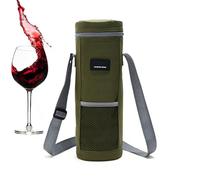 Bolsas de protección de Viaje para Botellas de Vino, Bolsa de Vino, portabebidas de Vino Aislado portátil con asa, transportador de Vino, Bolsa de Asas Plegable, Verde Militar, Se référer au