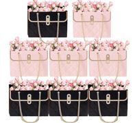 Bolsas de ramo - Bolsas de flores, cajas de flores de San | 8 bolsas de regalo de papel con asas, bolsas de regalo impermeables, suministros de embalaje de flores de papel, conde