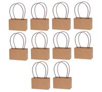 Bolsas de ramo de flores de 10 piezas, bolsas de flores de papel kraft con asa, de regalo de ramo de usos múltiples para favores de bodas de cumpleaños de Acción de Gracias &&