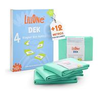 Bolsas de Recambio LillOne Compatibles con Papeleras de Pañales Korbell Classic de 16 Litros y Litter Champ - Paquete de 4 Recambios Papelera para Pañales - 12 Metros para Arena Gatos - Extra Largos