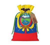 Bolsas de recuerdo con cordón con estampado de bandera de Ecuador, bolsas de vacaciones, bolsas de golosinas, bolsas de regalo de Navidad