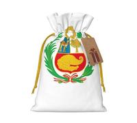 Bolsas de recuerdo con cordón con estampado de bandera de Perú, bolsas de vacaciones, bolsas de golosinas, bolsas de regalo de Navidad