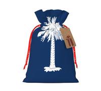 Bolsas de recuerdo con cordón con estampado de la bandera de Carolina del Sur, bolsas de vacaciones, bolsas de golosinas, bolsas de regalo de Navidad