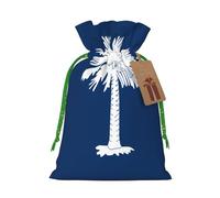 Bolsas de recuerdo con cordón con estampado de la bandera de Carolina del Sur, bolsas de vacaciones, bolsas de golosinas, bolsas de regalo de Navidad