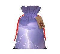 Bolsas de recuerdo con cordón con estampado de tormenta de rayos, bolsas de día festivo, bolsas de golosinas, bolsas de regalo de Navidad