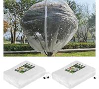 Bolsas de red para árboles frutales con cremallera y cordón, malla de barrera contra insectos y pájaros para cubrir plantas, frutas, vegetales, arbustos, flores, múltiples (160 * 180cm-5.2 * 5.9 pies