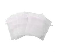 Bolsas de red para protección de frutas, 100 unidades con cordón para manzanas, peras, melocotones, ciruelas, cerezas y aplicaciones de jardín al aire libre (10 x 15 cm)