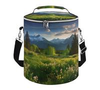 Bolsas de refrigeración redondas suaves, Springtime in The Mountainsprinted 15 L, plegables, portátiles, a prueba de fugas, aisladas, para camping, playa, al aire libre, viajes