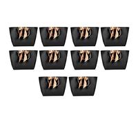 Bolsas de Regal de Papel Negro,Bolsas de Regal con Asas,Bolsas de Regal a Granel con Lazo Dorado,Se Pueden Decorar con Pintura y Colorear (No. 2/28 Top Width*9 Bottom*20 Height)