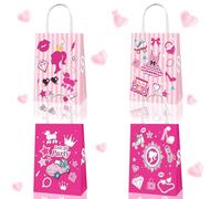 Bolsas de Regalo, 16 Piezas Princesa Bolsas Papel, Bolsas de Fiesta con Asas, Bolsas De Caramelos para Fiestas, Bolsa de Regalo Kraft con Asas para Fiesta Cumpleaños Envolver Regalos
