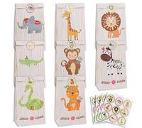 Bolsas de Regalo 24 Pcs Bolsa de Papel Kraft con Pegatinas para Fiestas, Ceremonias de Graduación, Bodas, Aniversarios, Navidad