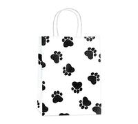 Bolsas de regalo 25pcs 8 x 4,75 x 10,5 bagdream bolsas de la compra, cachorro, bolsas de papel, bolsas de papel Kraft, al por menor bolsas, bolsas de papel con asas de huellas de perro de BD057,