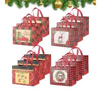 Bolsas de regalo - Bolsas de regalo para vacaciones de invierno, accesorio de bolsa para un fácil transporte, función ligera, bolsas de papel reutilizables fáciles de usar, impresiones de Navidad
