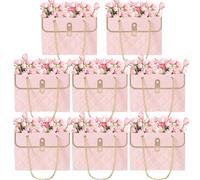 Bolsas De Regalo Bouquet - Bolsas Para Arreglos Florales, Cajas De Flores De Papel | Cajas De Flores Para Composiciones, 8 Bolsas De Regalo De Flores De Papel, Bolsas Para Ramos De Bodas, Con Asa