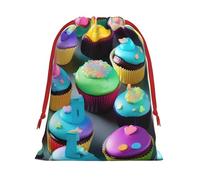 Bolsas de regalo coloridas con estampado de cupcakes de feliz cumpleaños, colección de bolsas de regalo de Navidad, regalos de fiesta