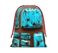 Bolsas de regalo con cordón con estampado azul aguamarina brillante, bolsas de regalo para cumpleaños, Navidad, regalos de fiesta
