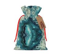 Bolsas de regalo con cordón con estampado azul aguamarina brillante, para temporada de vacaciones, cumpleaños, aniversarios y cualquier ocasión especial