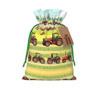 Bolsas de regalo con cordón con estampado de agricultura de tractores, para temporada de vacaciones, cumpleaños, aniversarios y cualquier ocasión especial