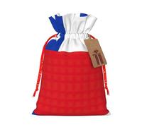 Bolsas de regalo con cordón con estampado de bandera de Chile, para fiestas, caramelos, regalos de Navidad, decoración de vacaciones