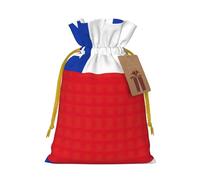 Bolsas de regalo con cordón con estampado de bandera de Chile, para fiestas, caramelos, regalos de Navidad, decoración de vacaciones