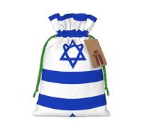 Bolsas de regalo con cordón con estampado de bandera israelí, para temporada de vacaciones, cumpleaños, aniversarios y cualquier ocasión especial