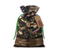 Bolsas de regalo con cordón con estampado de banderas americanas de camuflaje, para temporada de vacaciones, cumpleaños, aniversarios y cualquier ocasión especial