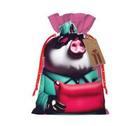 Bolsas de regalo con cordón con estampado de cerdito para fiestas, caramelos, regalos de Navidad, decoración de vacaciones