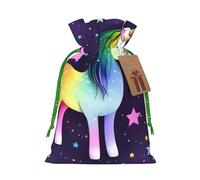 Bolsas de regalo con cordón con estampado de estrellas de un caballo, bolsas de día festivo, bolsas de golosinas, bolsas de regalo de Navidad