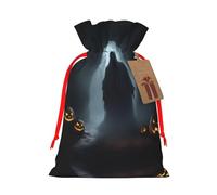 Bolsas de regalo con cordón con estampado de fantasmas de Halloween, para fiestas, caramelos, regalos de Navidad, decoración de vacaciones