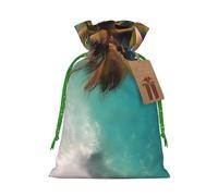 Bolsas de regalo con cordón con estampado de Islas del Caribe, bolsas de vacaciones, bolsas de golosinas, bolsas de regalo de Navidad