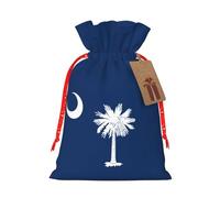 Bolsas de regalo con cordón con estampado de la bandera de Carolina del Sur, bolsa de regalo de joyería, bolsa de caramelos, bolsas de regalo