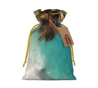 Bolsas de regalo con cordón con estampado de las Islas del Caribe, bolsas de día festivo, bolsas de golosinas, bolsas de regalo de Navidad
