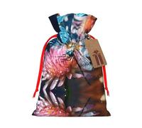 Bolsas de regalo con cordón con estampado de libélulas y flores, para fiestas, caramelos, regalos de Navidad, decoración de vacaciones