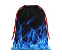 Bolsas de regalo con cordón con estampado de llama azul para Navidad, fiestas de vacaciones, bolsa de regalo, varios tamaños