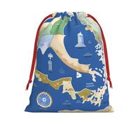 Bolsas de regalo con cordón con estampado de mapa de Grecia, bolsas de regalo para cumpleaños, Navidad, regalos de fiesta