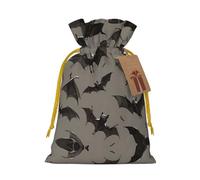 Bolsas de regalo con cordón con estampado de murciélagos de Halloween, para temporada de vacaciones, cumpleaños, aniversarios y cualquier ocasión especial