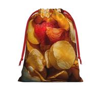 Bolsas de regalo con cordón con estampado de papas fritas, colección de bolsas de regalo de cumpleaños, Navidad, regalos de fiesta