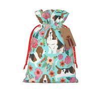 Bolsas de regalo con cordón con estampado de perro y flores, bolsa de regalo de joyería, bolsa de caramelos, bolsas de regalo de cumpleaños y boda