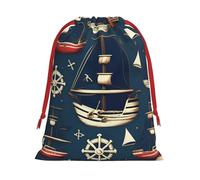 Bolsas de regalo con cordón con estampado de piratas náuticos, colección de bolsas de regalo de cumpleaños, Navidad, regalos de fiesta