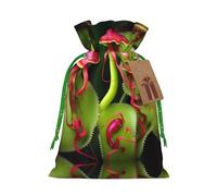 Bolsas de regalo con cordón con estampado de plantas carnívoras, para temporada de vacaciones, cumpleaños, aniversarios y cualquier ocasión especial
