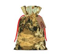 Bolsas de regalo con cordón con estampado de pollo y gallo, para temporada de vacaciones, cumpleaños, aniversarios y cualquier ocasión especial