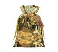 Bolsas de regalo con cordón con estampado de pollo y gallo, para temporada de vacaciones, cumpleaños, aniversarios y cualquier ocasión especial