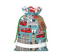 Bolsas de regalo con cordón con estampado "I Like London", para temporada de vacaciones, cumpleaños, aniversarios y cualquier ocasión especial