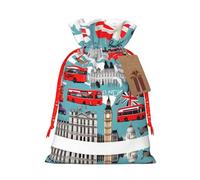 Bolsas de regalo con cordón con estampado "I Like London", para temporada de vacaciones, cumpleaños, aniversarios y cualquier ocasión especial