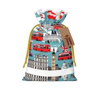 Bolsas de regalo con cordón con estampado "I Like London", para temporada de vacaciones, cumpleaños, aniversarios y cualquier ocasión especial