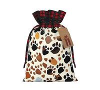 Bolsas de regalo con cordón de arpillera con estampado de huellas de animales, bolsas de regalo de tela premium, ideales para cualquier ocasión
