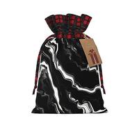 Bolsas de regalo con cordón de arpillera con estampado de mármol blanco y negro, bolsas de regalo de tela de primera calidad, ideales para cualquier ocasión