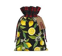 Bolsas de regalo con cordón de arpillera con patrón de frutas cítricas, bolsas de regalo de tela premium, ideales para cualquier ocasión