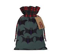 Bolsas de regalo con cordón de arpillera con patrón de murciélago, bolsas de regalo de tela premium, ideales para cualquier ocasión